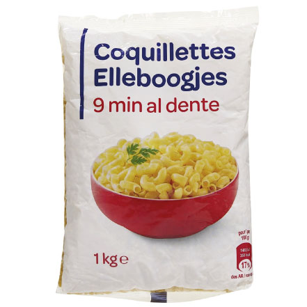 Sachet coquillettes Carrefour 1kg