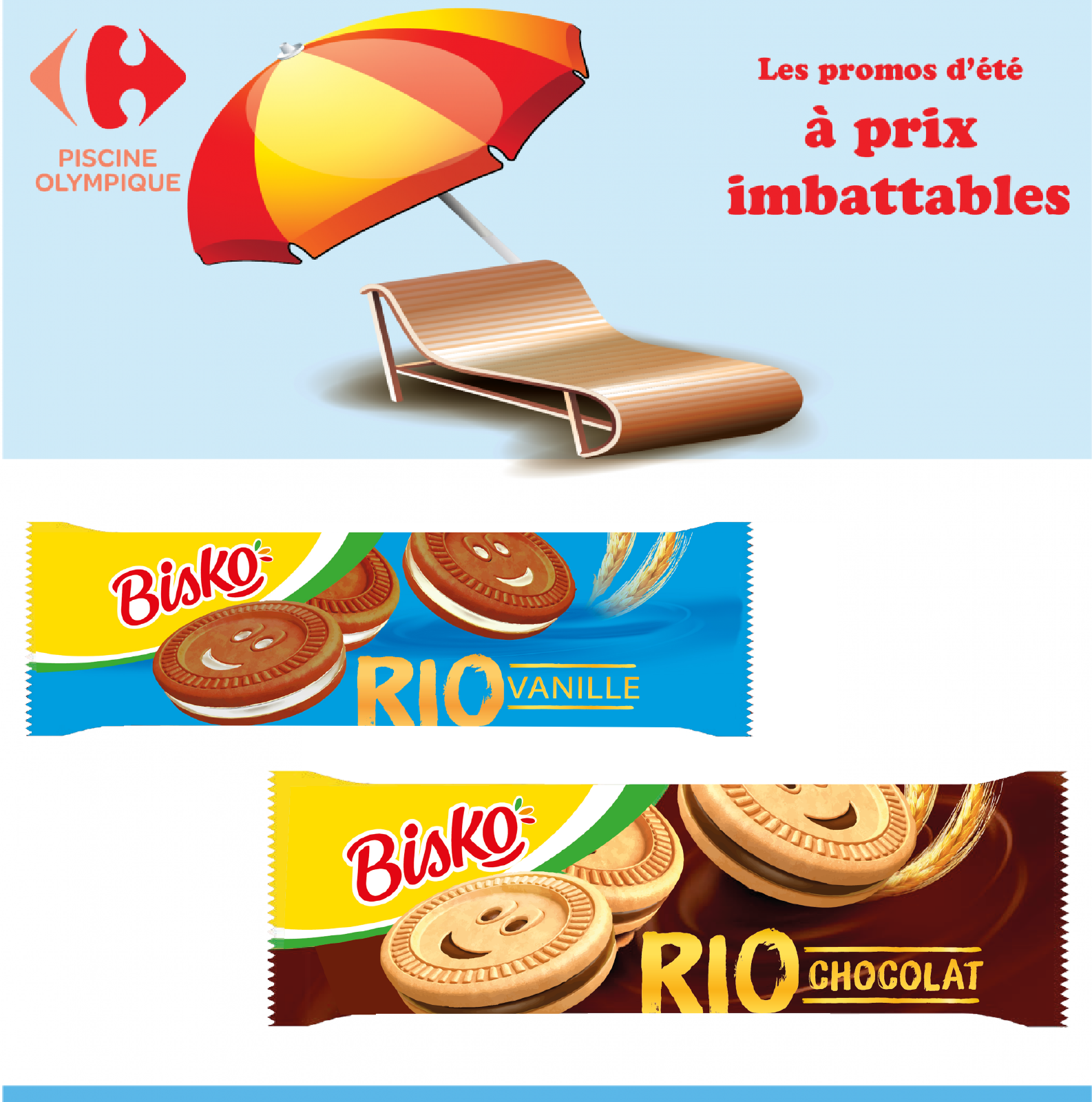 Biscuit fourré chocolat ou vanille  Rio 54 g