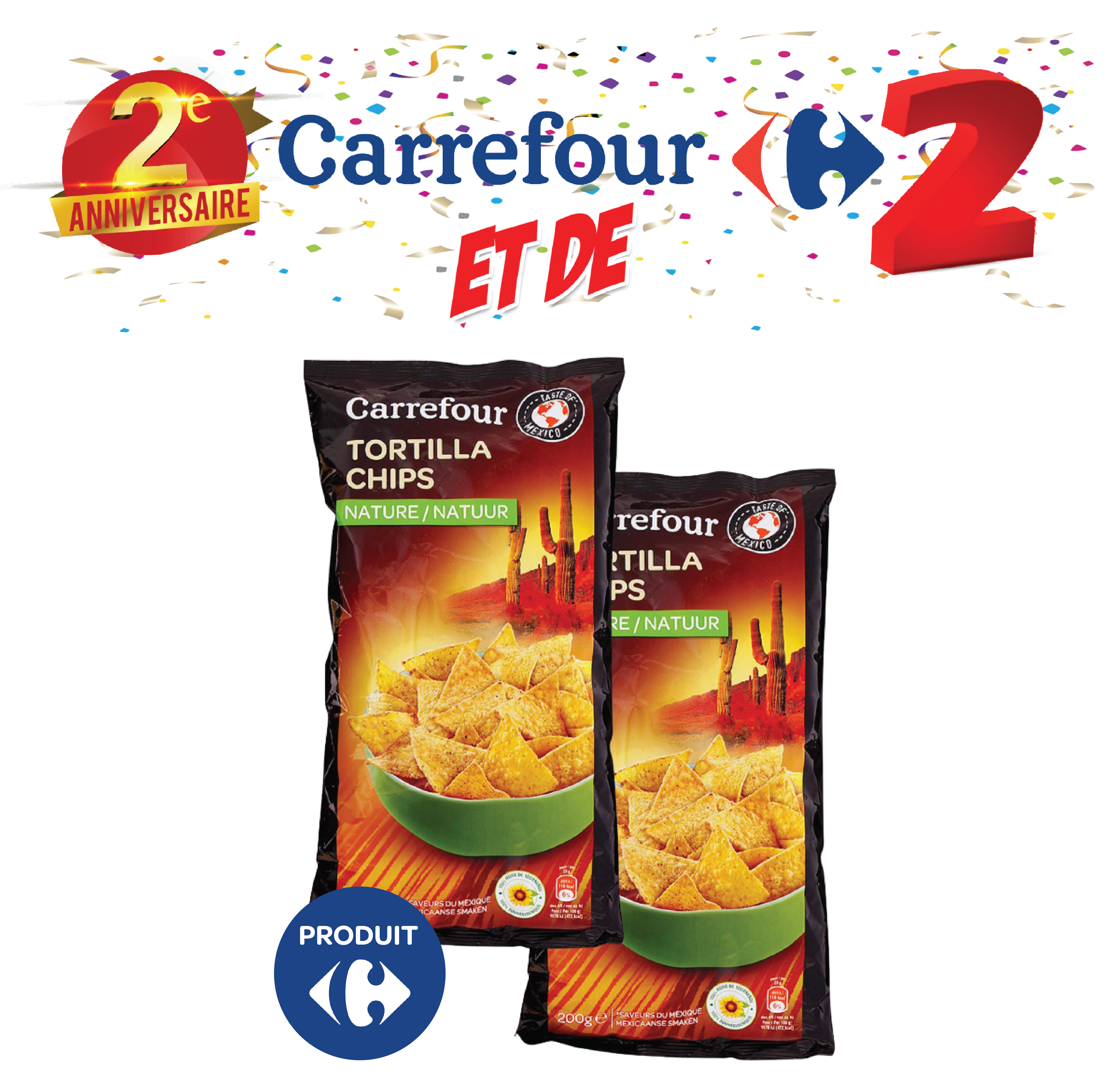 Chips tortilla Carrefour les 2