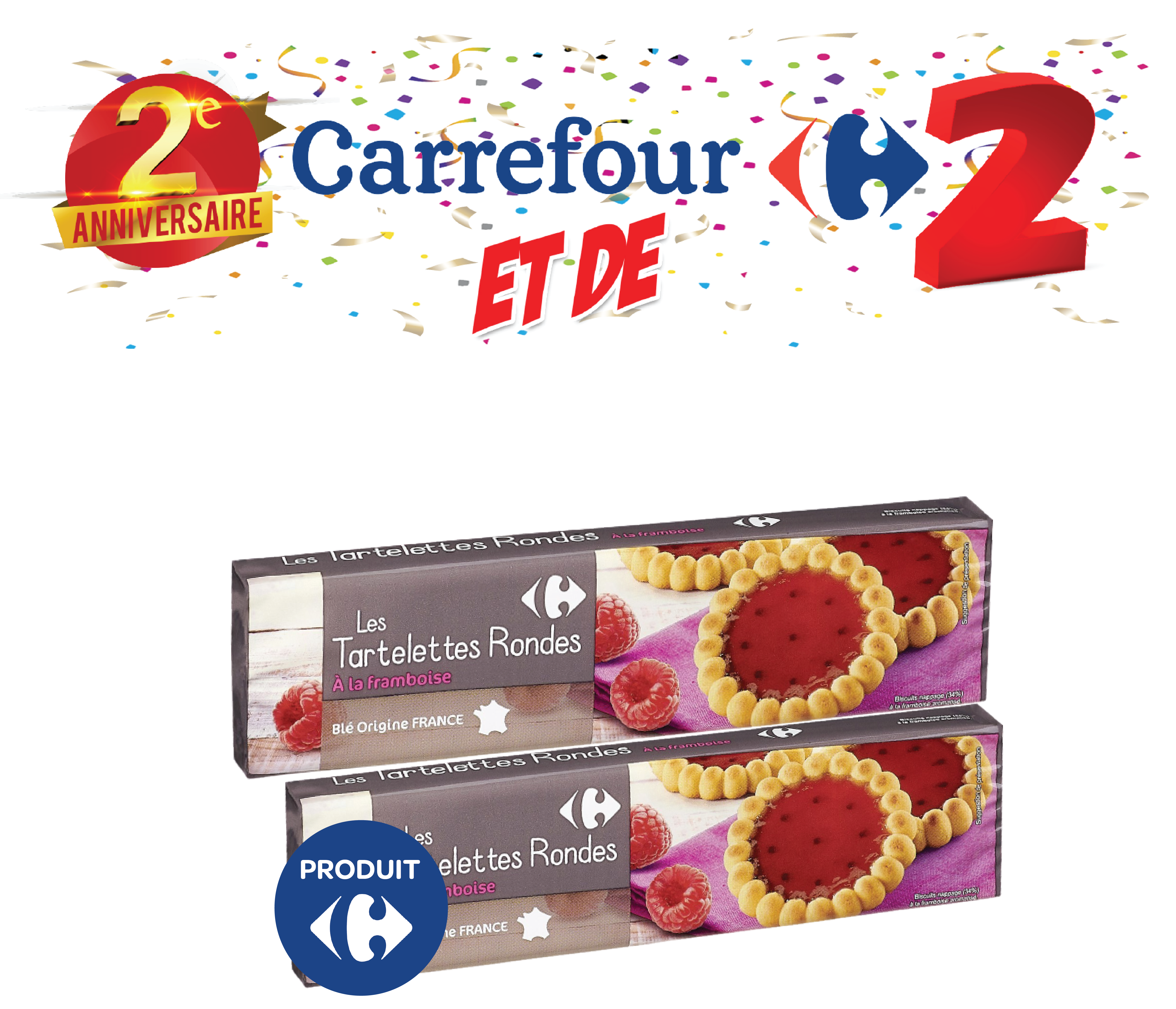 Tartelettes framboises Carrefour les 2