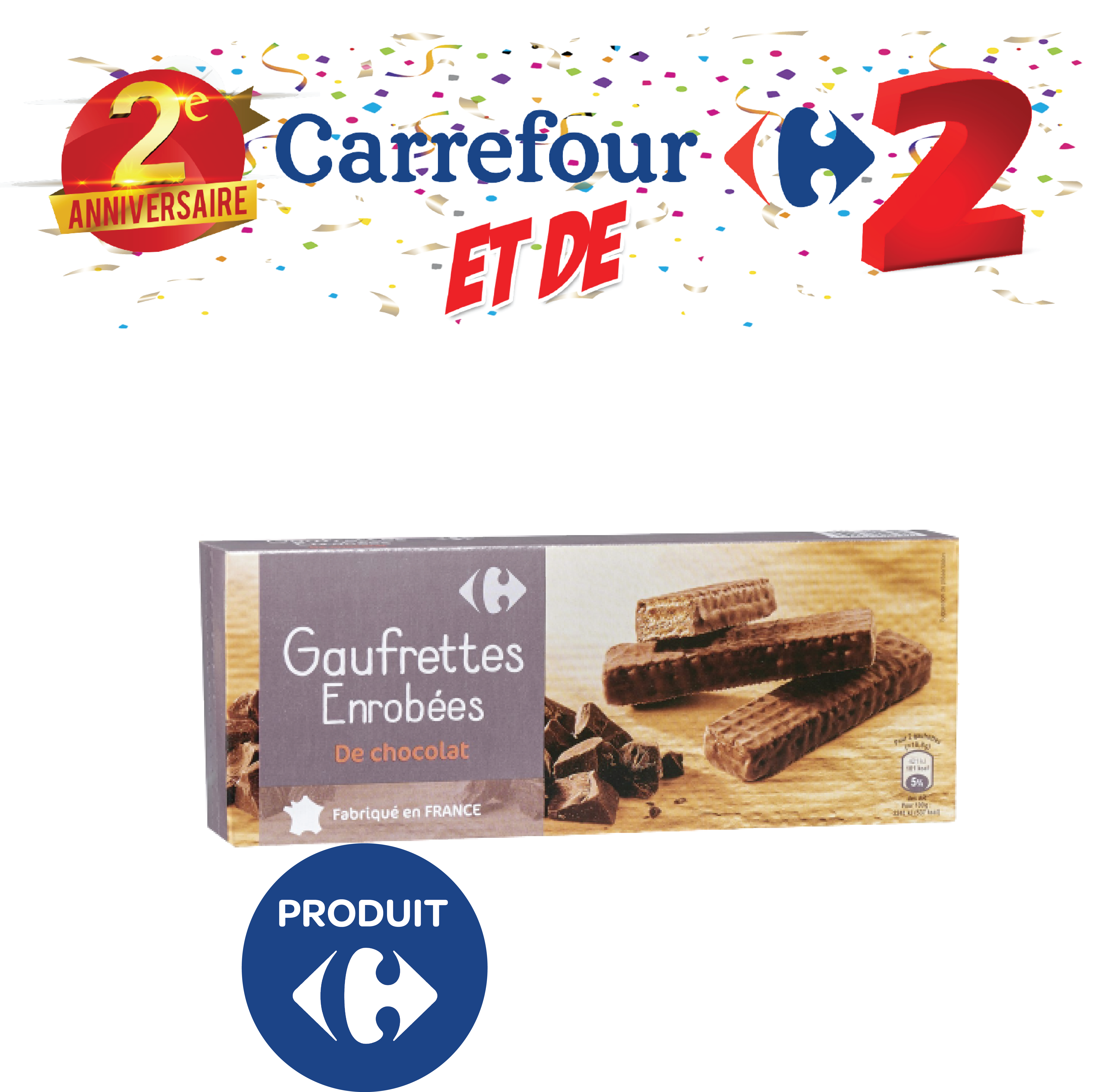 Gaufrettes chocolat Carrefour 150g