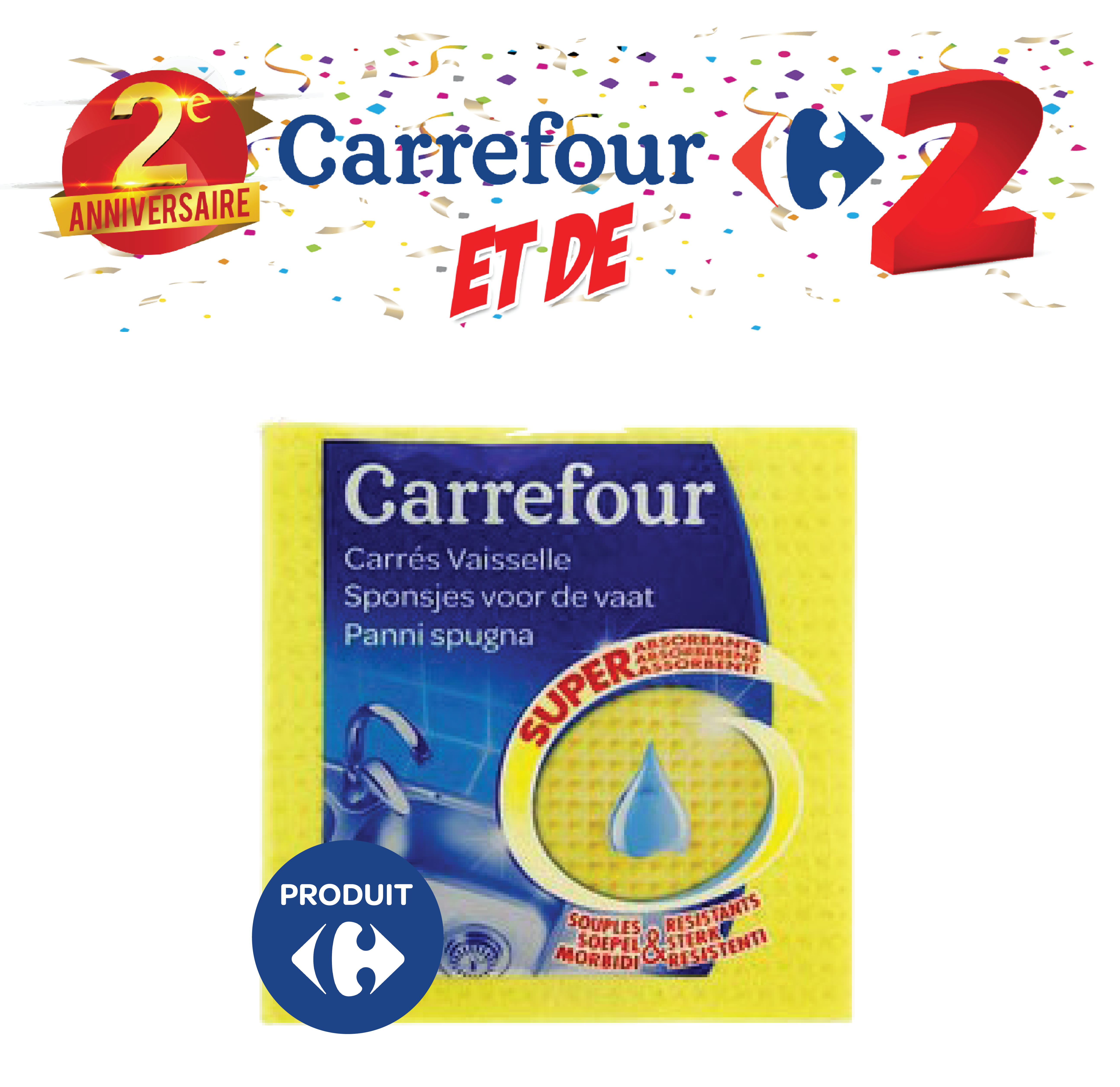 Carrés vaisselle Carrefour les 5
