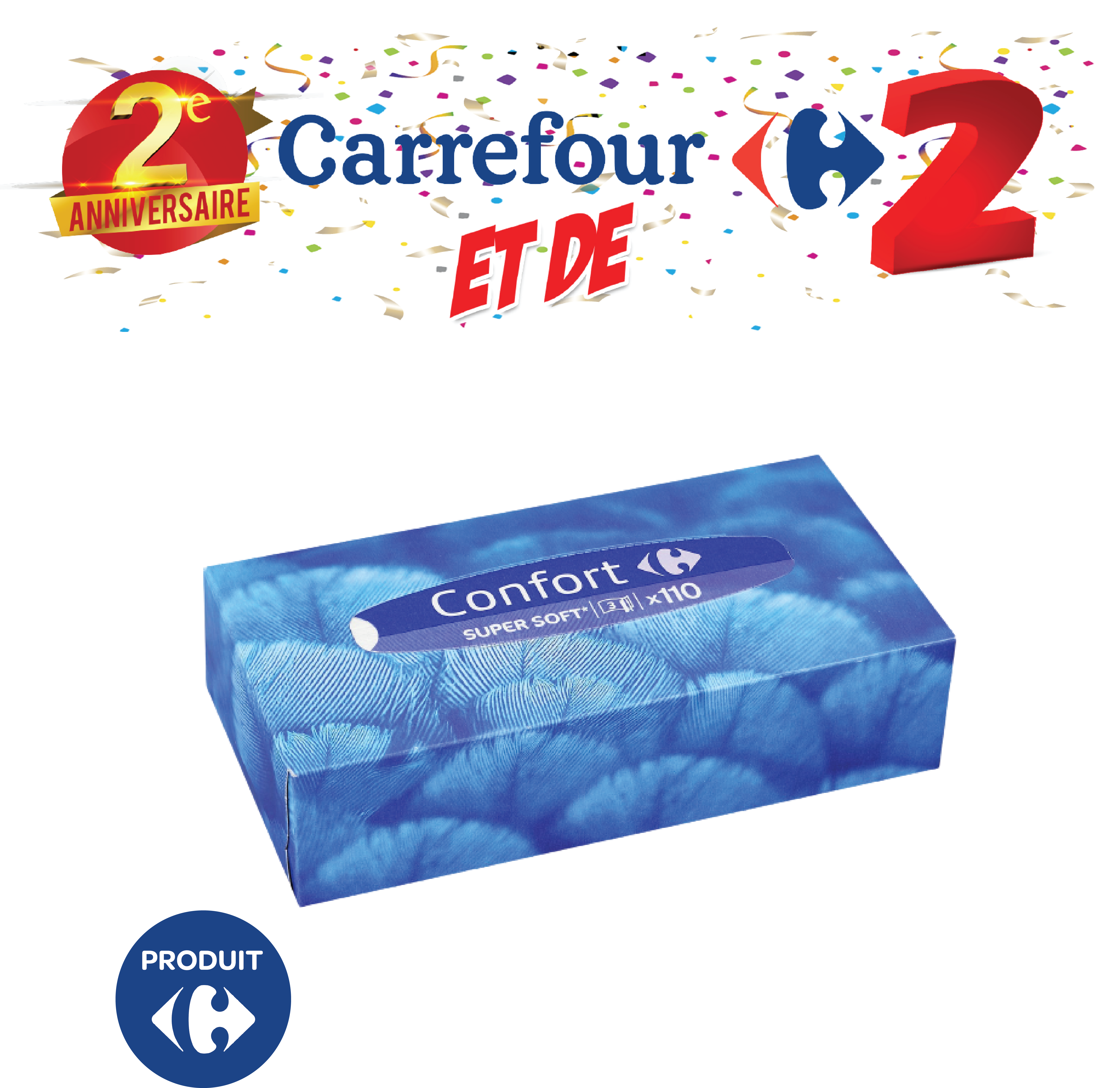 Mouchoirs confort Super soft Carrefour paquet de 10