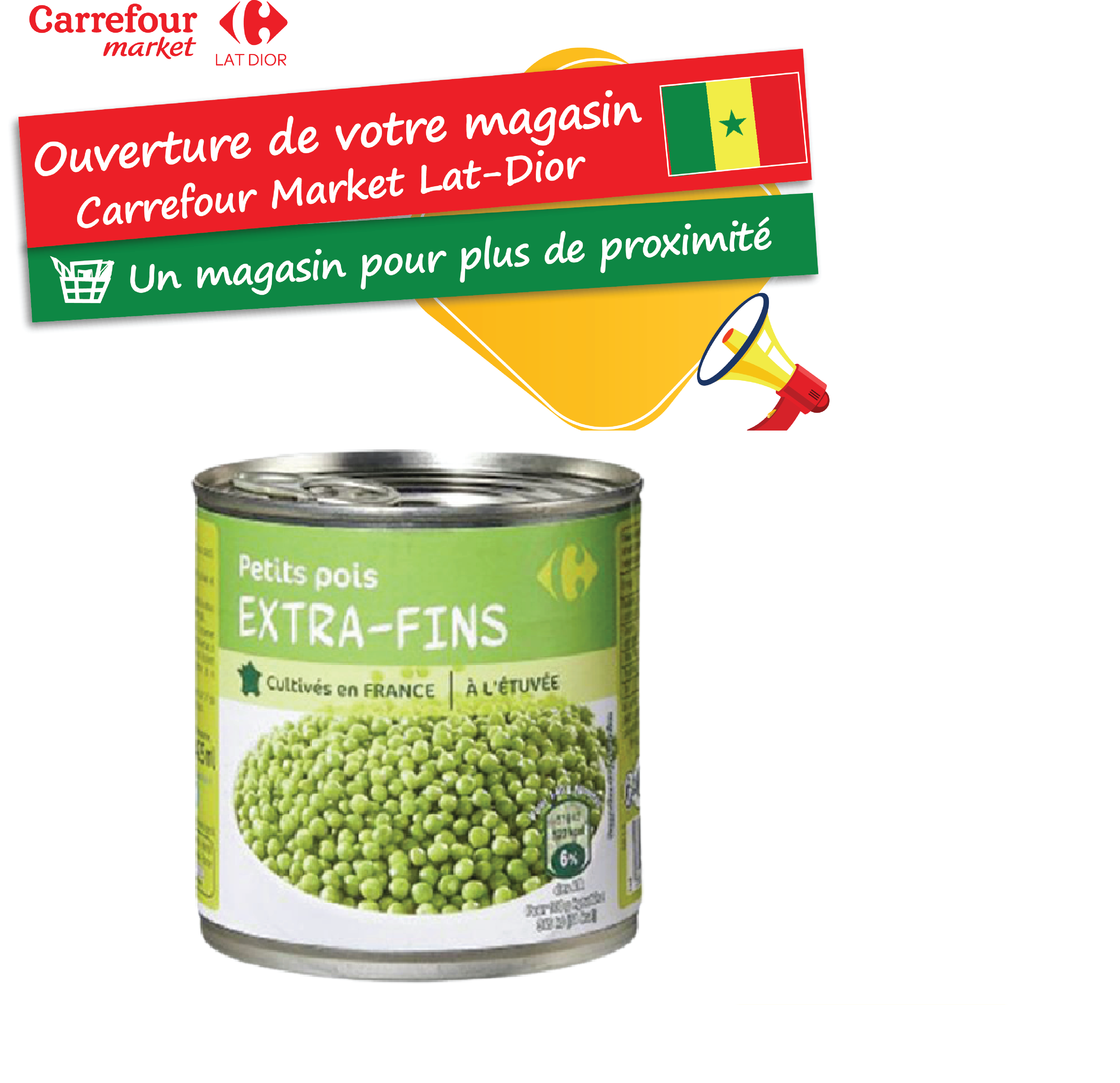 Petits pois extra fins Carrefour
