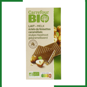 Chocolats au lait aux noisettes Carrefour BIO 100 g